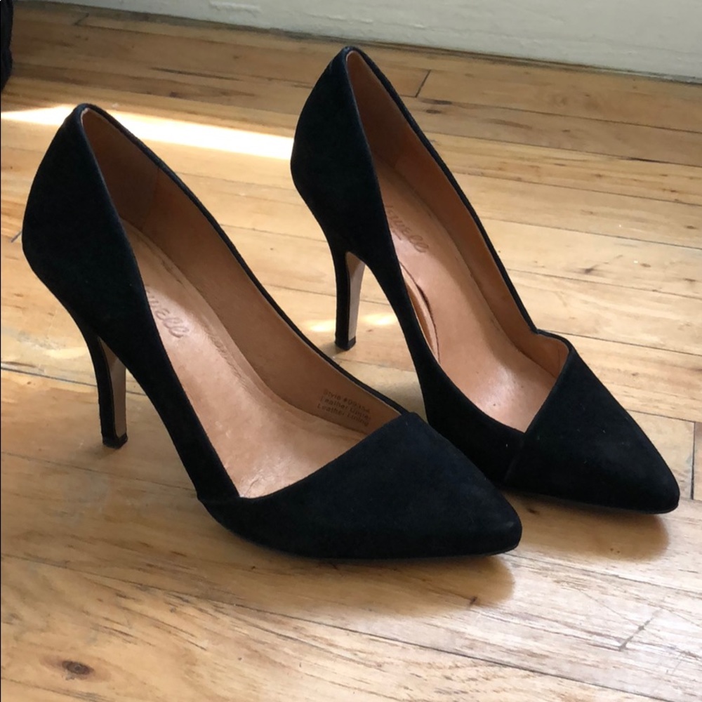 Madewell black suede heel